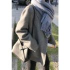 Herringbone Wool Blend Blazer & Vest Liner Set Charcoal Gray - One Size