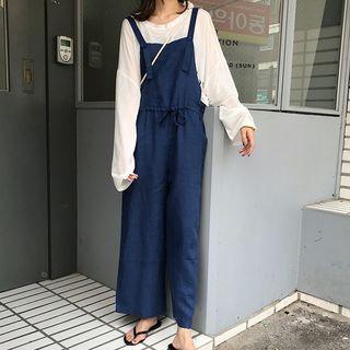 Drawstring Waist Jumper Pants Blue - One Size
