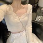 Cropped Cardigan / A-line Midi Skirt / Wide-leg Pants