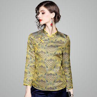 Long-sleeve Jacquard Cheongsam Top