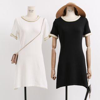 Lightweight Contrasted-trim Knit Dress