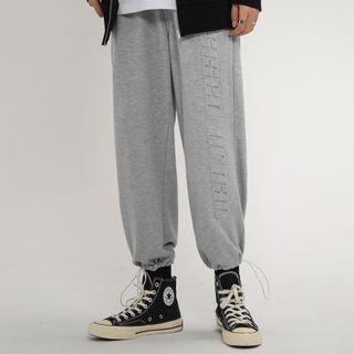 Lettering Embossed Sweatpants