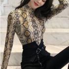 Snake Print Long-sleeve Top