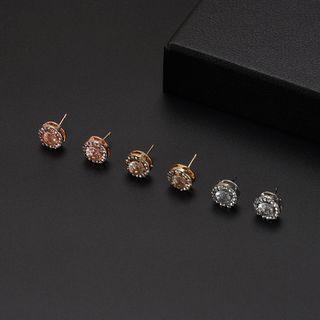 Square Rhinestone Alloy Earring (various Designs)