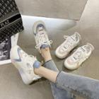 Platform Chunky Lettering Lace Up Mesh Sneakers