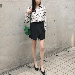 Wrap-front Zip-back Shorts