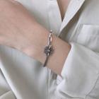 925 Sterling Silver Anchor Bracelet Sl0063 - Silver - One Size