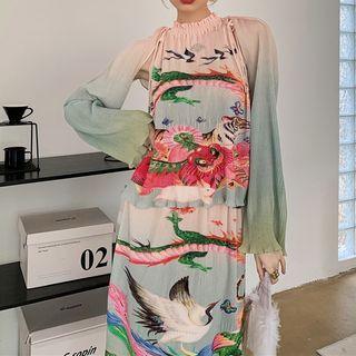 Print Tank Top / Shrug / A-line Skirt / Set