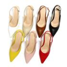 Pointy-toe Colored Sling-back Pumps