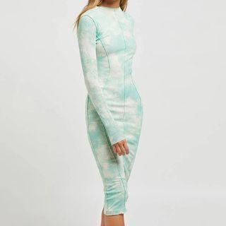 Tie-dye Print Midi Bodycon Dress