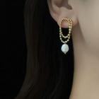 Freshwater Pearl Chain Dangle Earring 1 Pair - Light Gold & Pearl - One Size