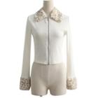 Leopard Zip Crop Cardigan