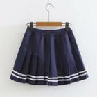 Accordion Pleat High-waist Semi Skirt