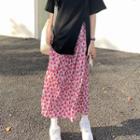 Floral A-line Skirt Rose Pink Floral - Light Pink - One Size