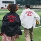 Embroidered Lettering Loose-fit Blouse