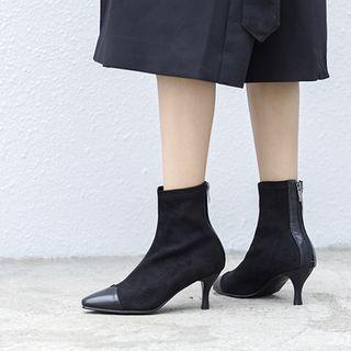 Pointed Kitten Heel Short Boots