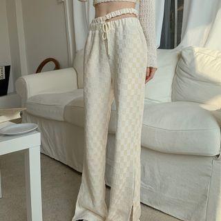 Cutout Bootcut Pants Off-white - One Size