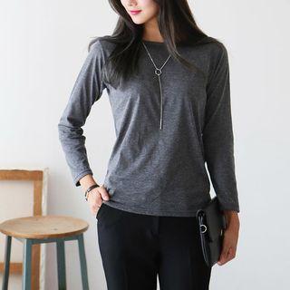Plain Long-sleeve T-shirt In 9 Colors
