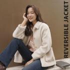 Collared Dip-back Sherpa-fleece Jacket