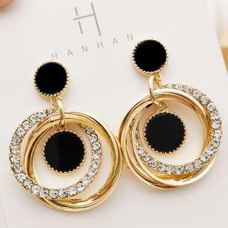 Rhinestone Hoop Alloy Dangle Earring (various Designs)