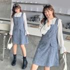 Mini A-line Tweed Pinafore Dress