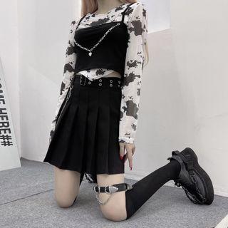 Long-sleeve Print T-shirt / Camisole Top
