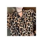 Leopard Cut Out Shirt As Shown In Figure - One Size