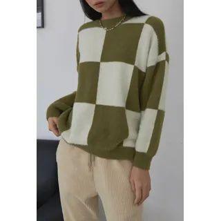 Fluffy Checked Sweater