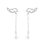 Wings Chained Alloy Dangle Earring 1 Pair - Silver - One Size