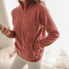 Zip-up Brushed-fleece Lined Jacket