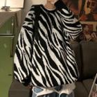 Zebra Pattern Oversize Sweater