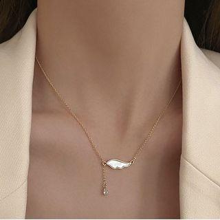 Wing Shell Pendant Alloy Choker 1 Pc - Wing Shell Pendant Alloy Choker - Gold - One Size