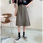 Plain High Waist Skirt