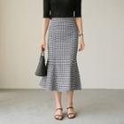 Gingham Flare Long Skirt