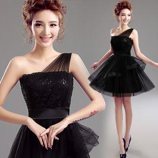 Sequined Mini Prom Dress