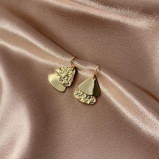 Asymmetric Fan-shaped Hook Earrings Gold - One Size
