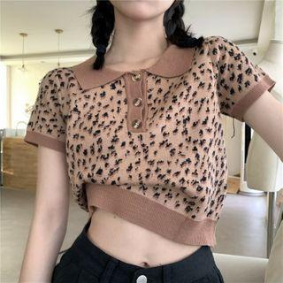 Leopard Short-sleeve Polo-shirt Leopard - One Size