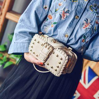 Studded Buckled Clutch