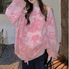 Floral Embroidered Sweater Pink - One Size