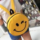 Smiley Face Embroidered Round Backpack