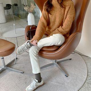 Boucl -knit Boxy M Lange Sweater
