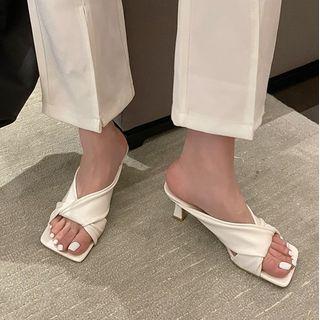 Kitten-heel Wrapped Mules