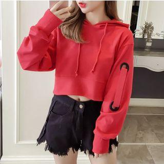 Grommet Cropped Hoodie