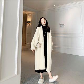 Long-sleeve Faux Fur Long Cardigan