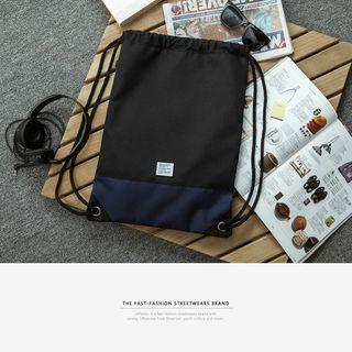 Colorblock Drawstring Shopper Bag