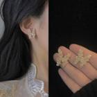 Butterfly Stud Earring 0942a - 1 Pair - Silver Needle - Transparent - One Size