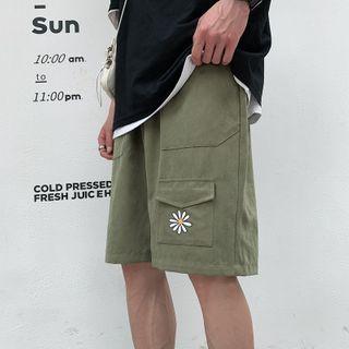 Flower Print Cargo Shorts