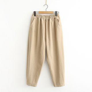 High Waist Plain Baggy Pants