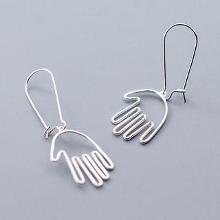 925 Sterling Silver Hand Gesture Dangle Earring As Shown In Figure - One Size
