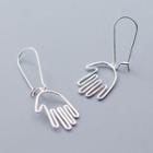 925 Sterling Silver Hand Gesture Dangle Earring As Shown In Figure - One Size